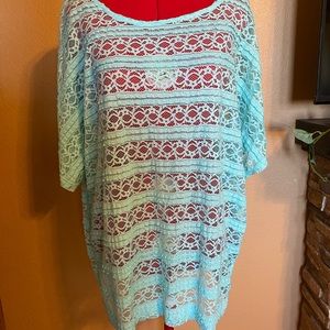 Lace Mesh Top Mint 2XL